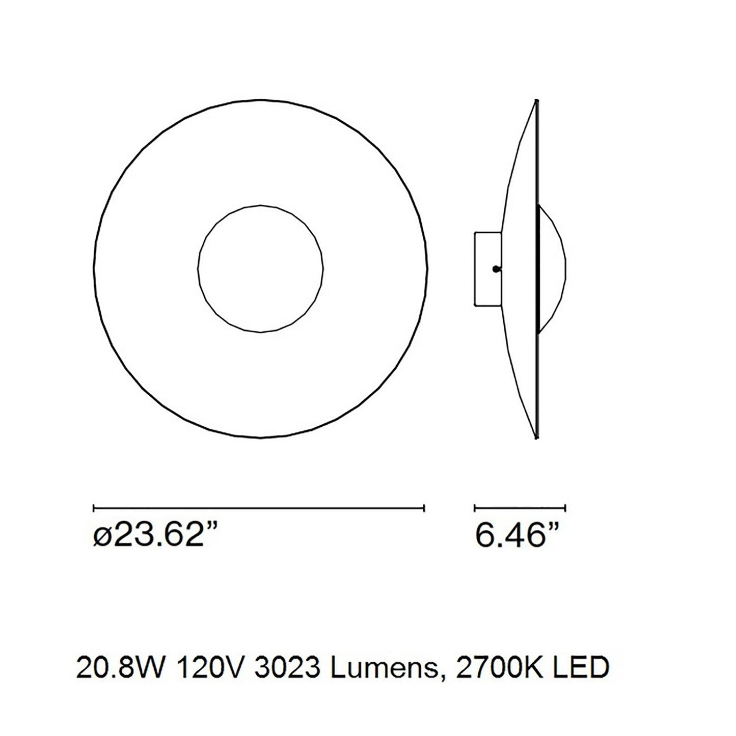 LED Ginger - Flush Mount Wall Light