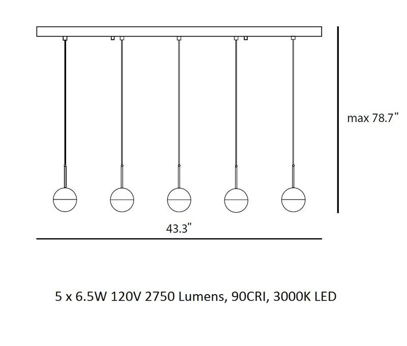 Dora 5 Pendant Light