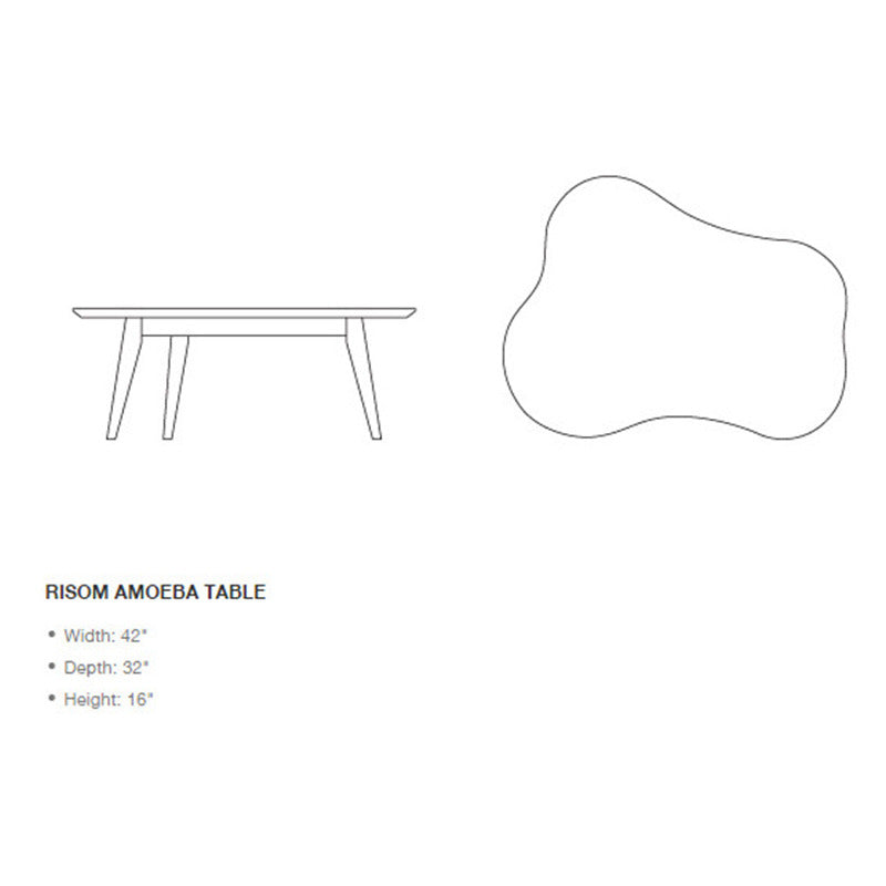 Risom Amoeba Shaped Coffee Table