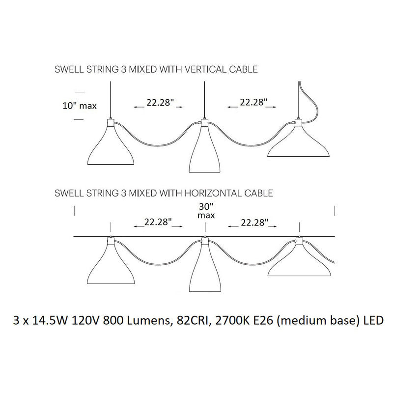 Swell String Linear Pendant Light