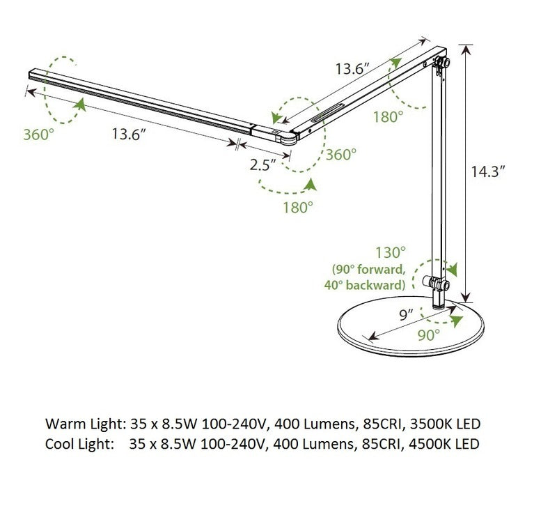 Z-Bar Slim LED Desk Lamp