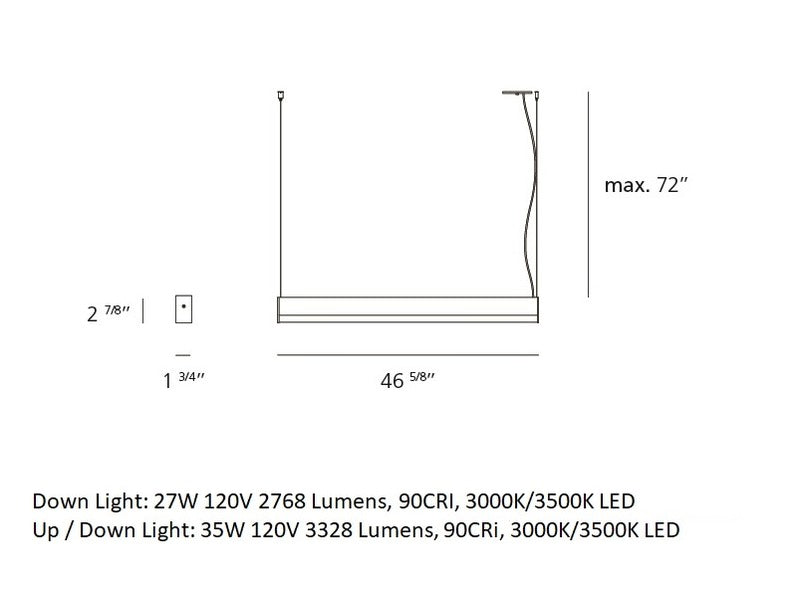 Ledbar Square Linear Pendant Light