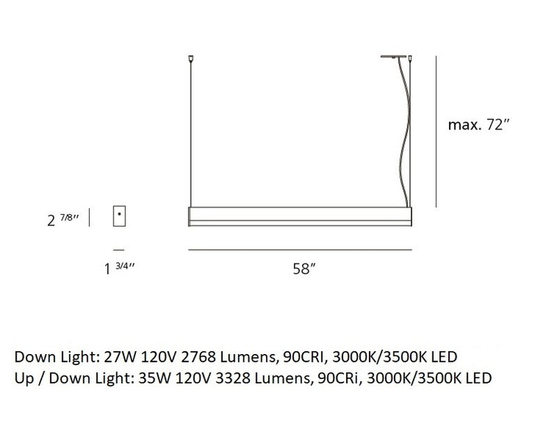 Ledbar Square Linear Pendant Light