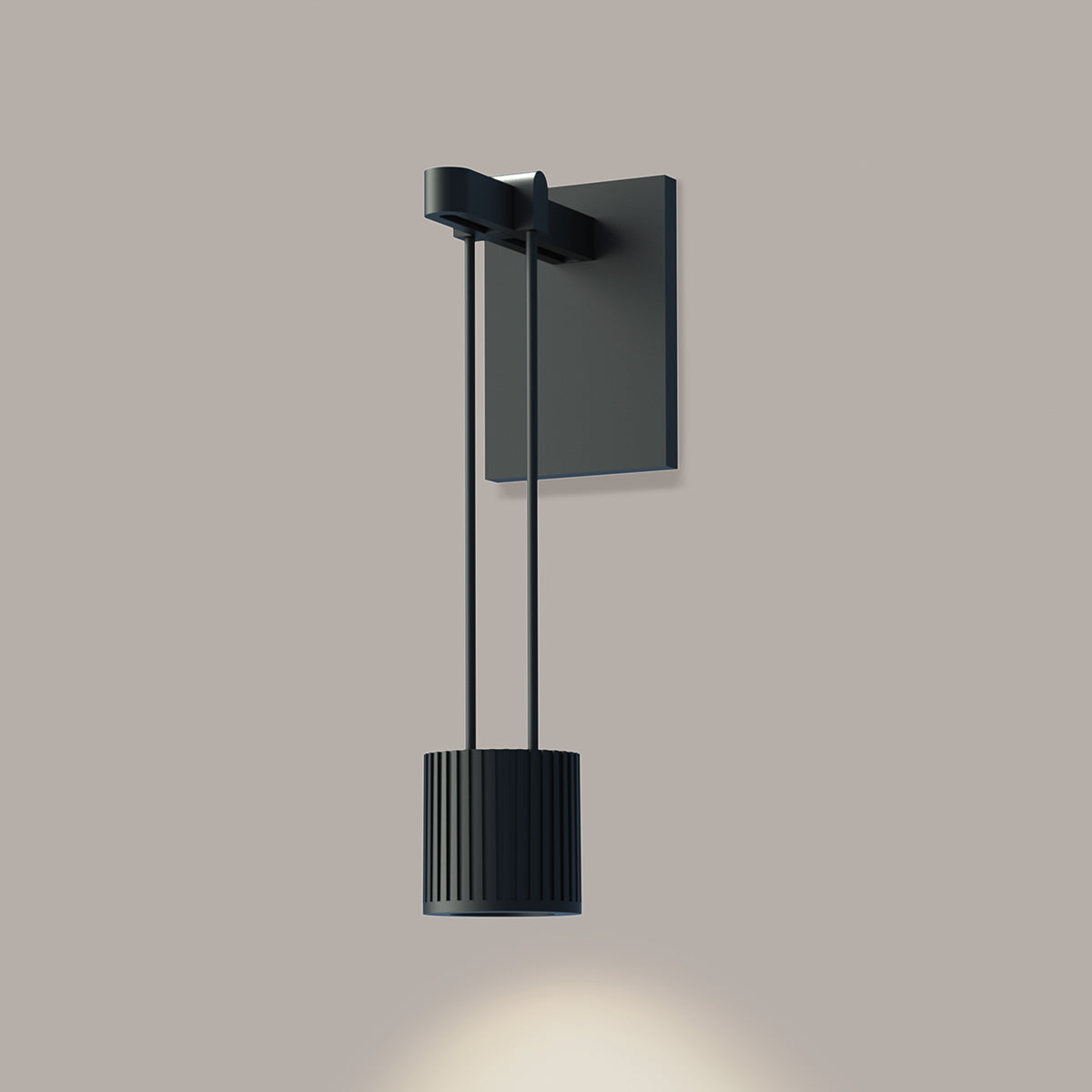 Suspenders Wall Light with Suspended Cylinder Luminaire