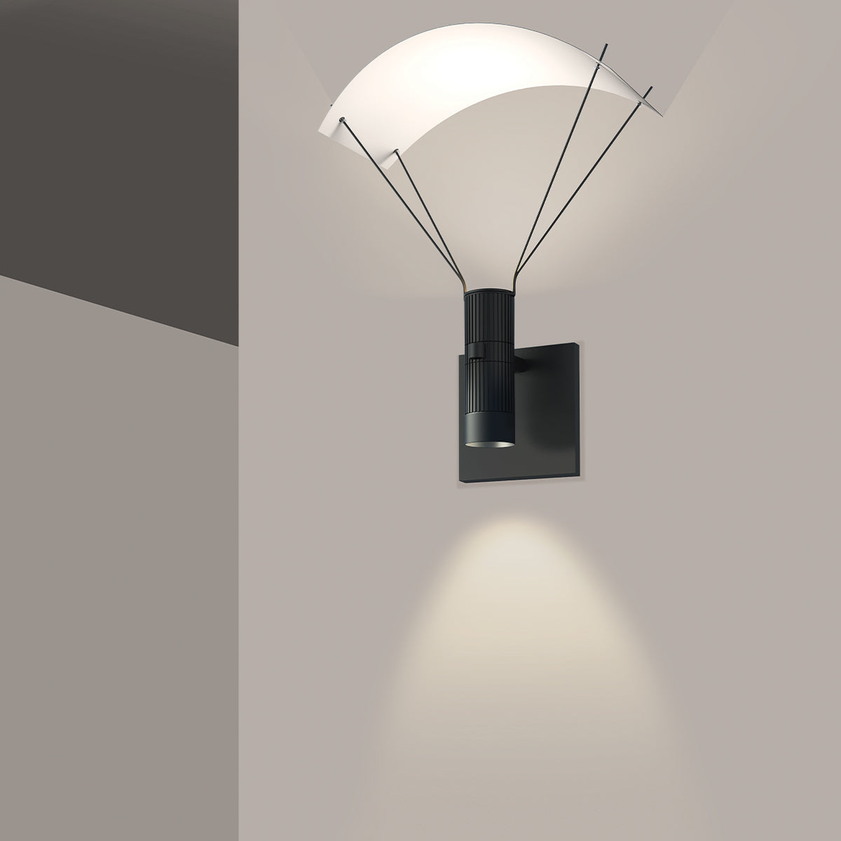 Suspenders Wall Light with Parachute Luminaire