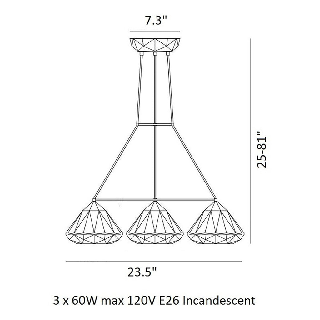 Hatton 1 Triangular Grouping Pendant Light