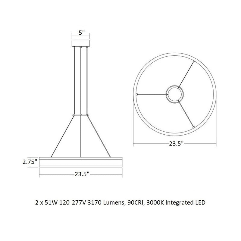 Double Corona LED Ring Pendant Light