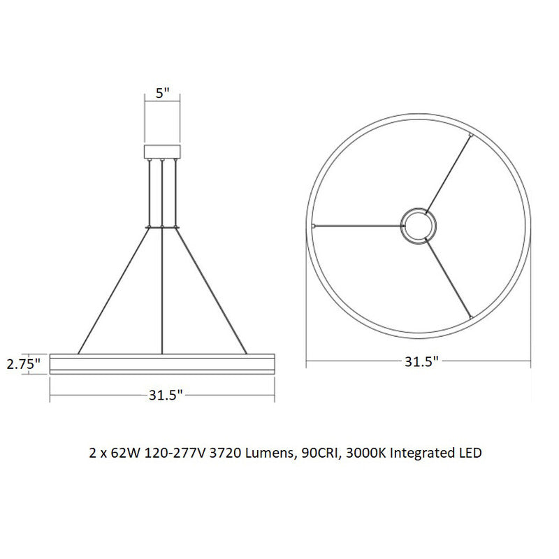 Double Corona LED Ring Pendant Light