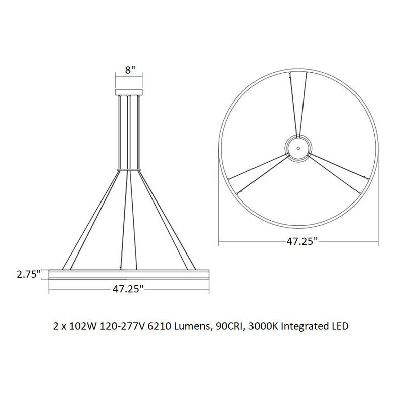 Double Corona LED Ring Pendant Light