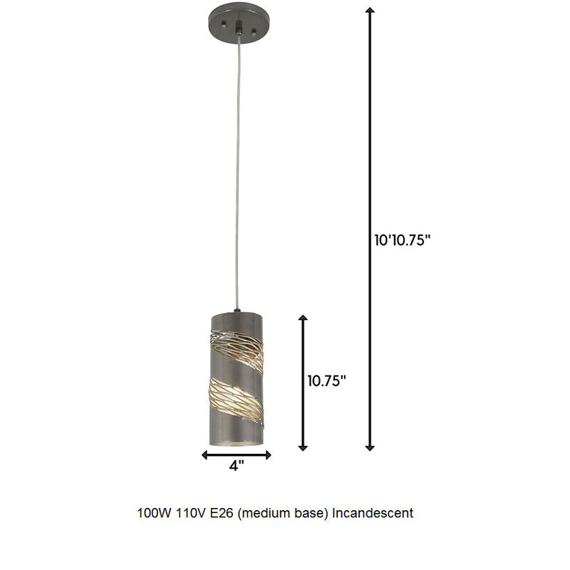 Flow Metallic Cylinder Mini Pendant Light