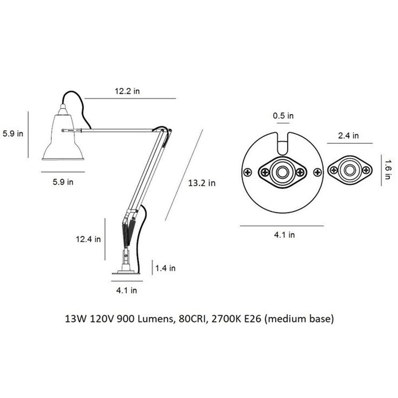 Original 1227 Desk Lamp with Insert