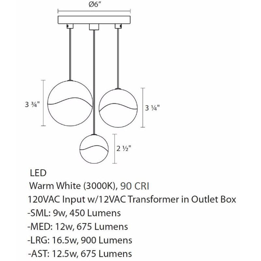 Grapes Three Light Multi Pendant Light