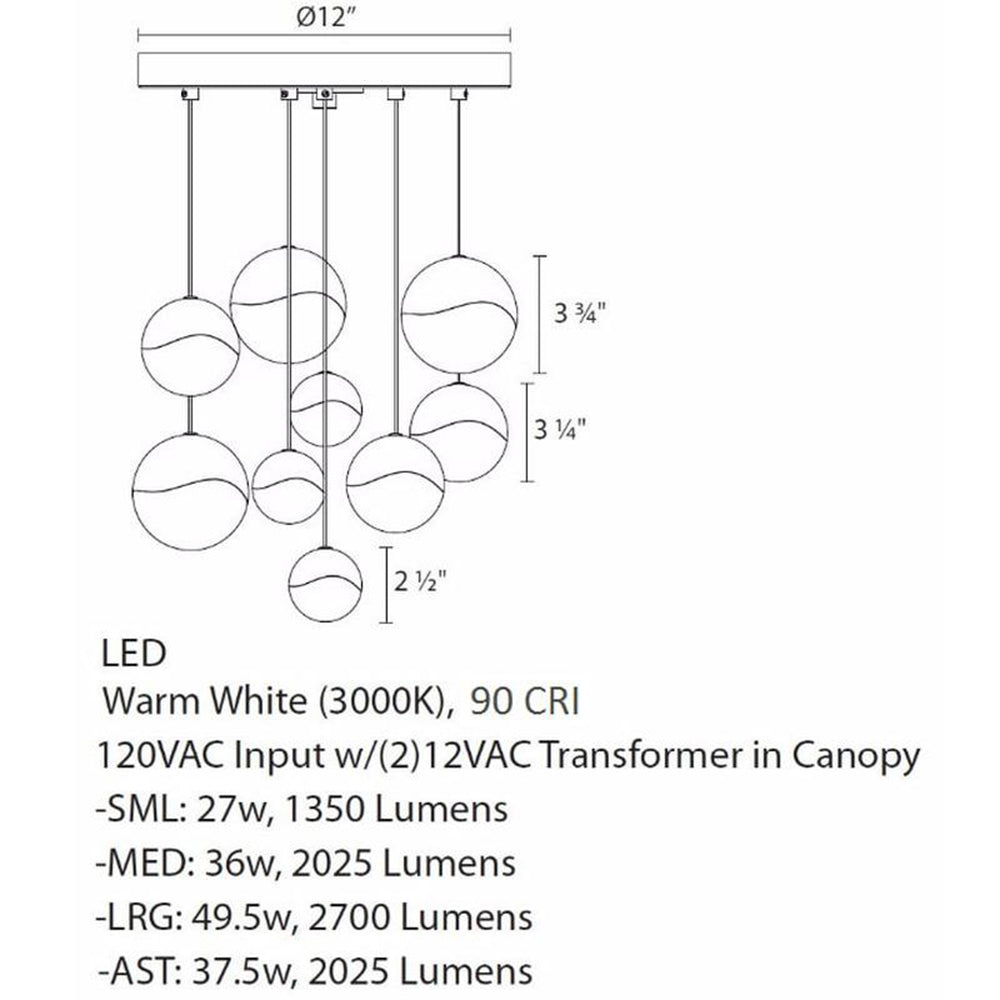 Grapes Nine Light Multi Pendant Light