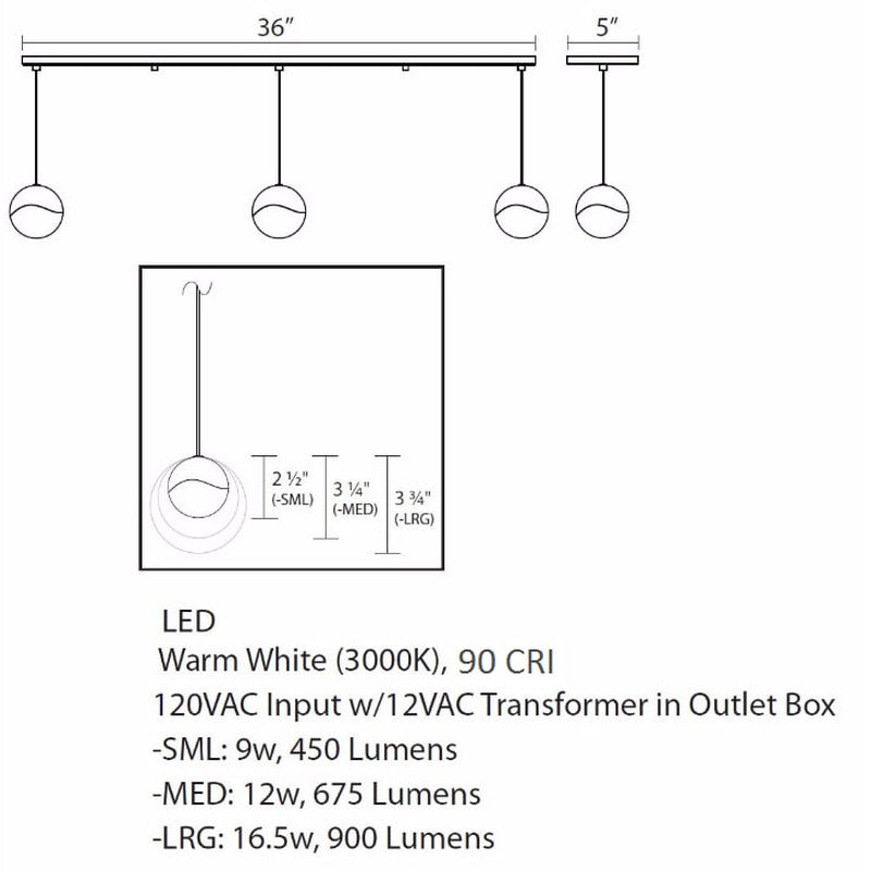 Grapes Three Light Linear Pendant Light