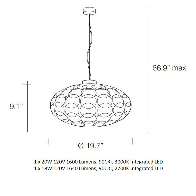 G.R.A. Oval LED Pendant Light