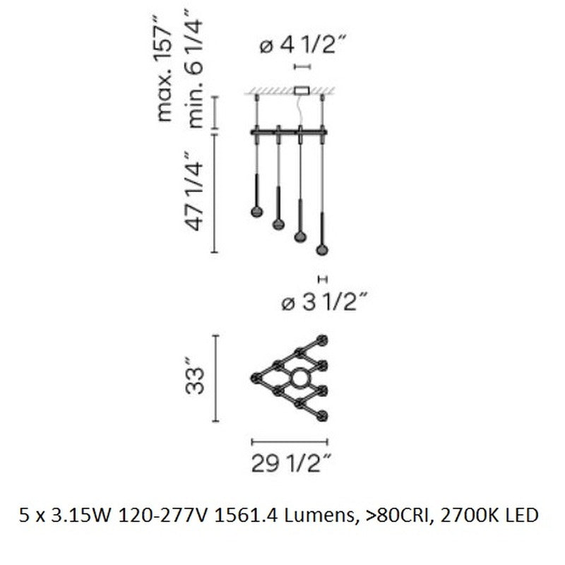 Algorithm Triangular LED Pendant Light