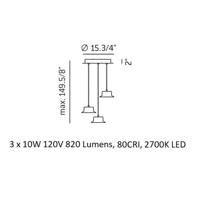 Maine Small Round Multi Light Pendant Light