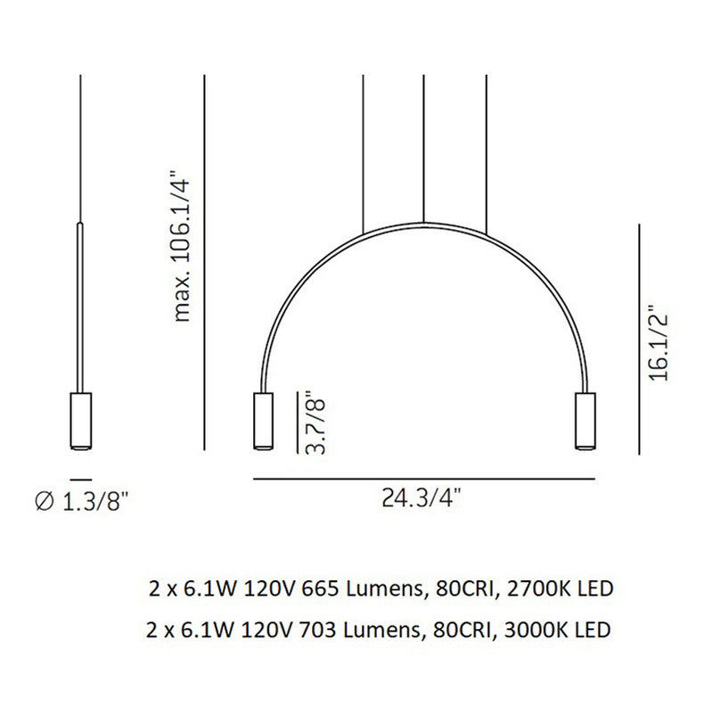 Volta Double Pendant Light