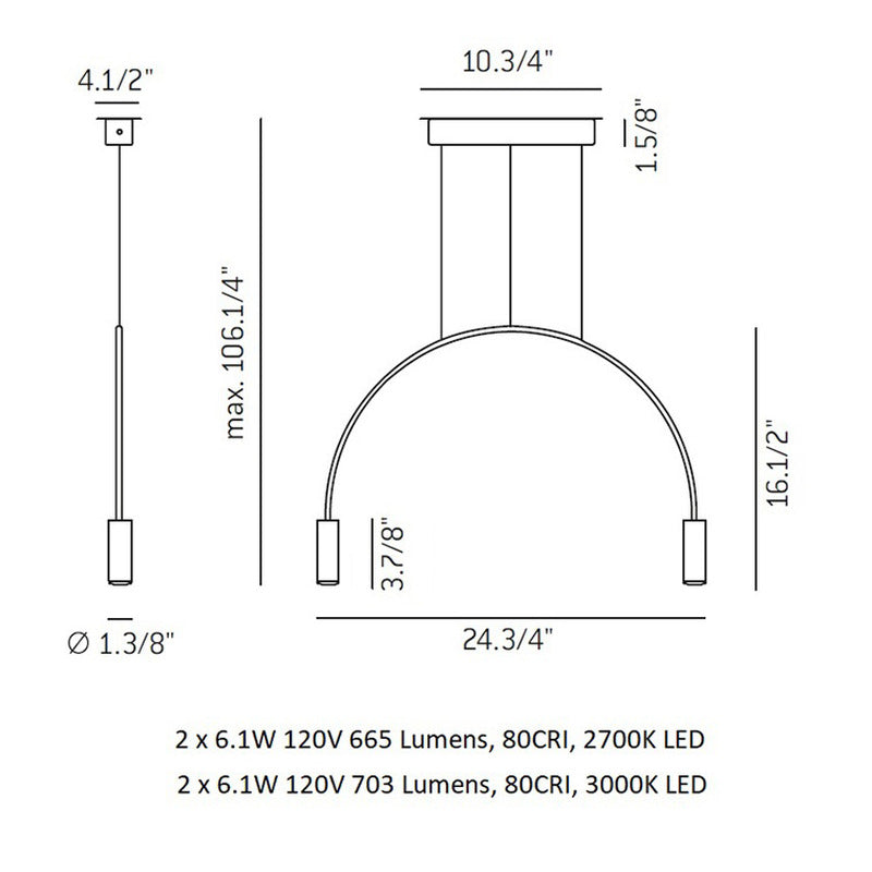 Volta Double Pendant Light