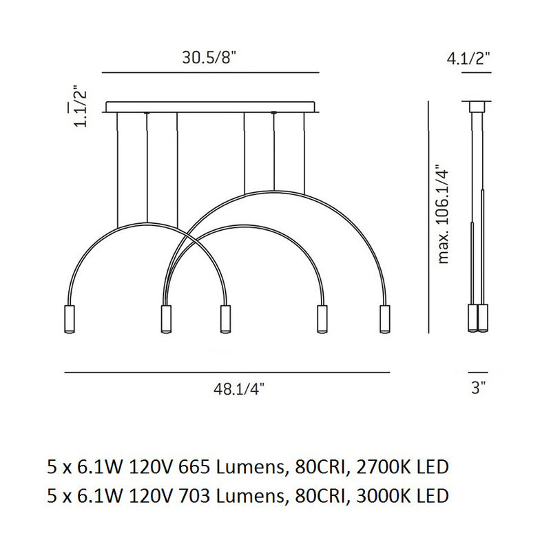 Volta L78.1D1T Linear Pendant Light