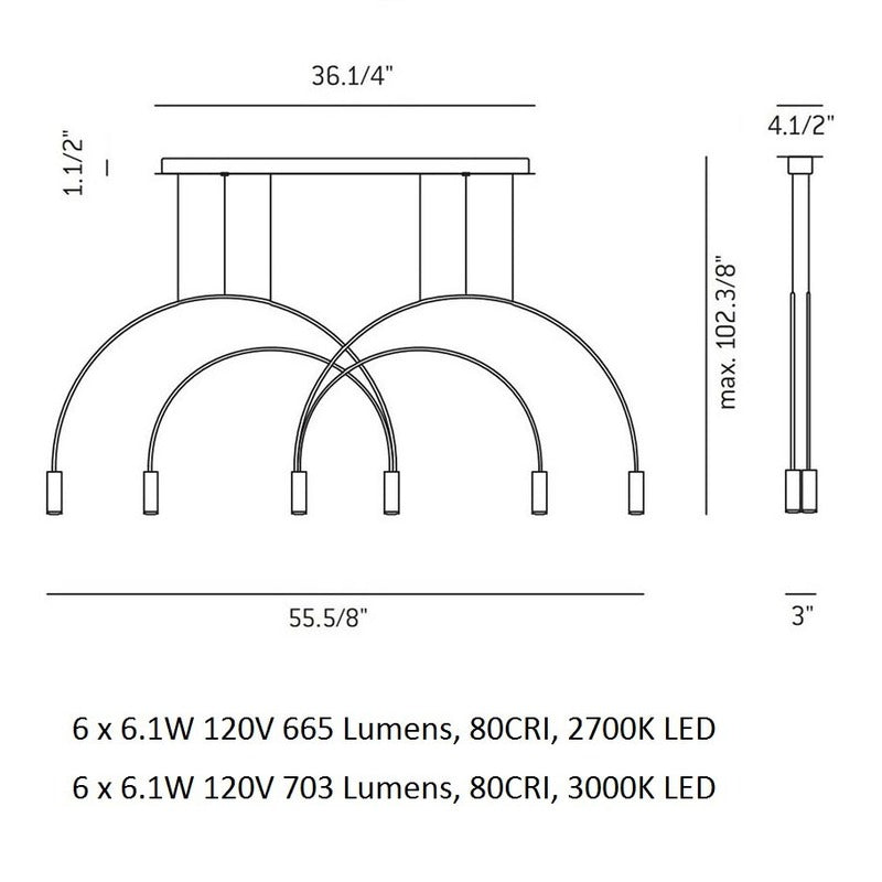 Volta L92.2T Linear Pendant Light