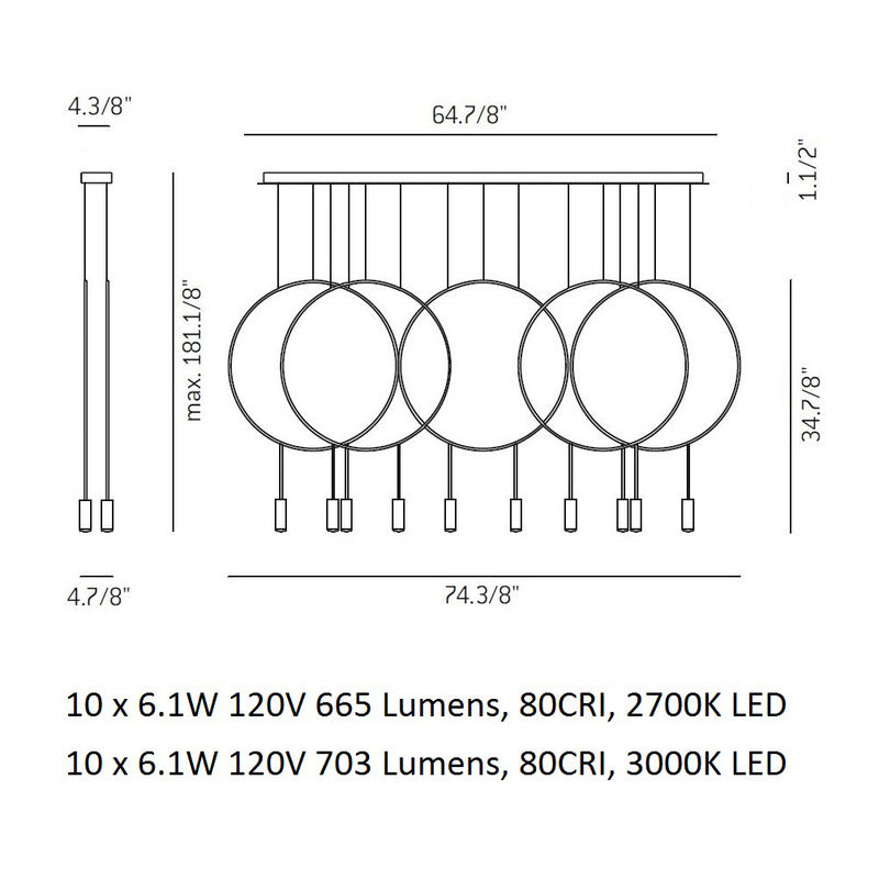 Revolta L165.5D Linear Pendant Light