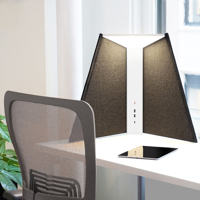 Corner Office Table Lamp with Acoustic Privacy Shade