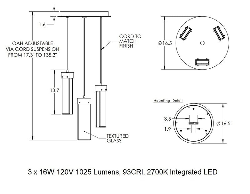 Parallel Round Multi-Light Pendant Light