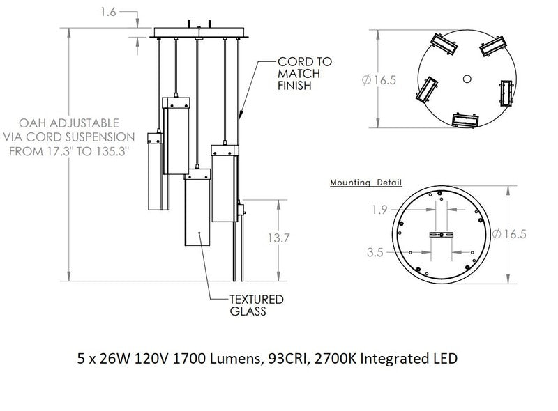 Parallel Round Multi-Light Pendant Light