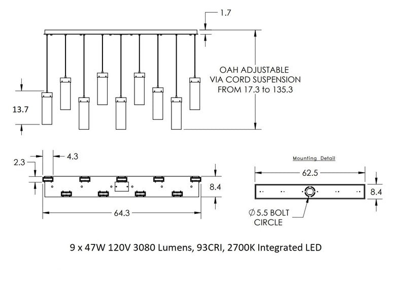 Parallel Linear Pendant Light