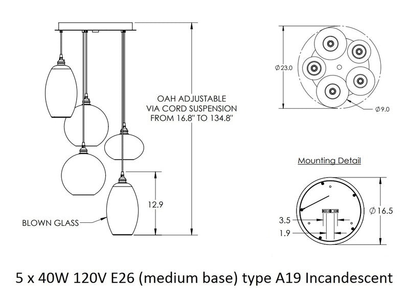 Misto Round Multi-Light Pendant Light