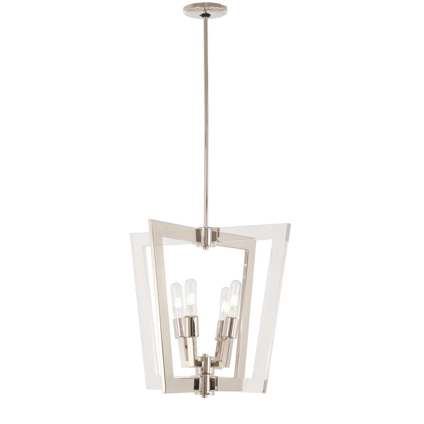 Crystal Chrome Wide Pendant Light