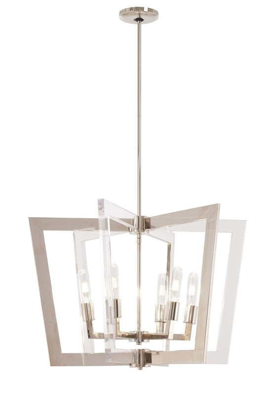 Crystal Chrome Wide Pendant Light