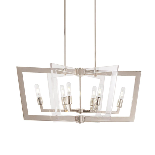 Crystal Chrome Island Chandelier