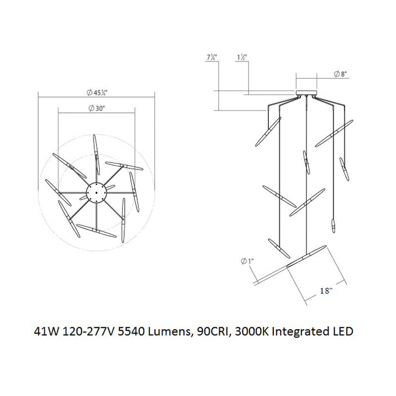 Ballet Spreader LED Pendant Light