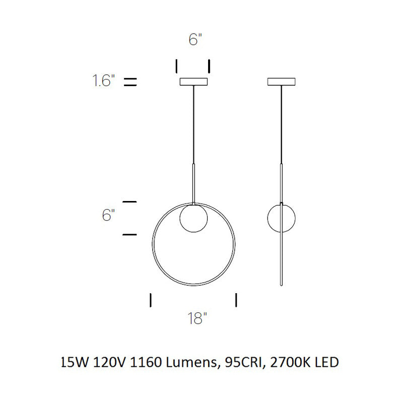 Bola Halo Pendant Light