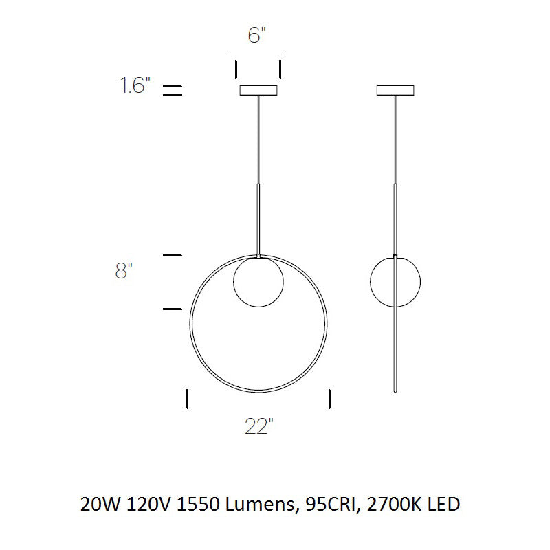 Bola Halo Pendant Light