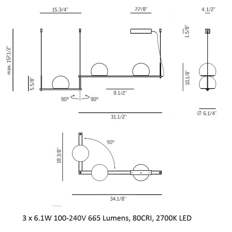 Circ Adjustable Linear Suspension Light