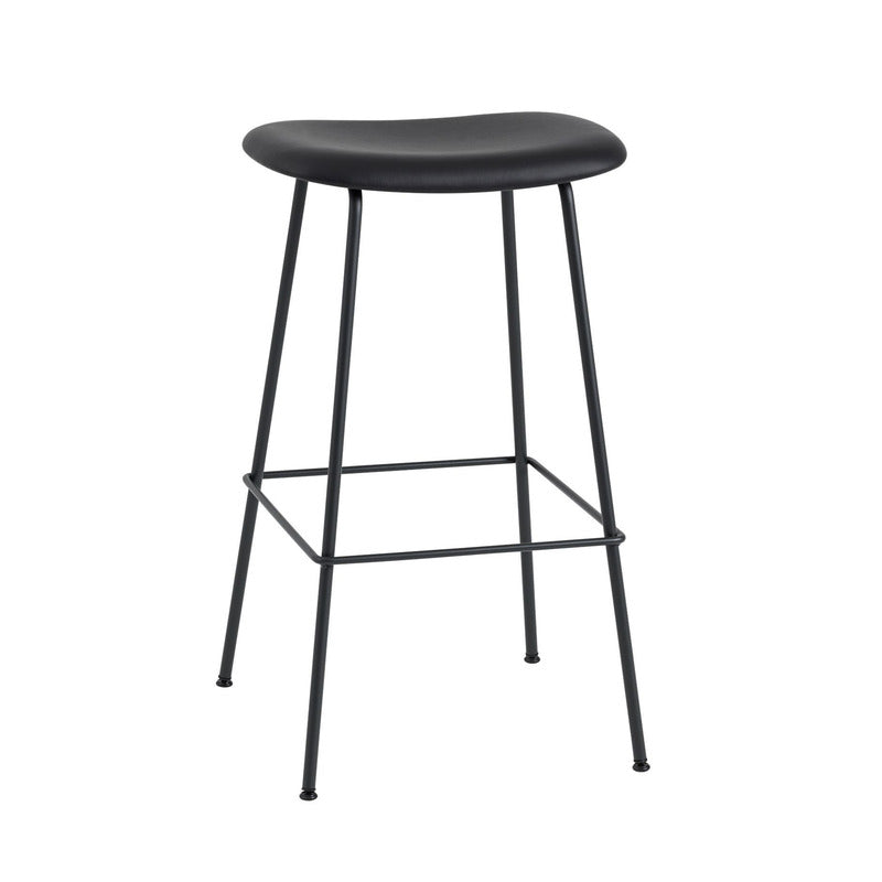 Fiber Upholstered Backless Stool with Tube Base