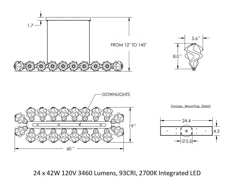 Blossom Linear Pendant Light