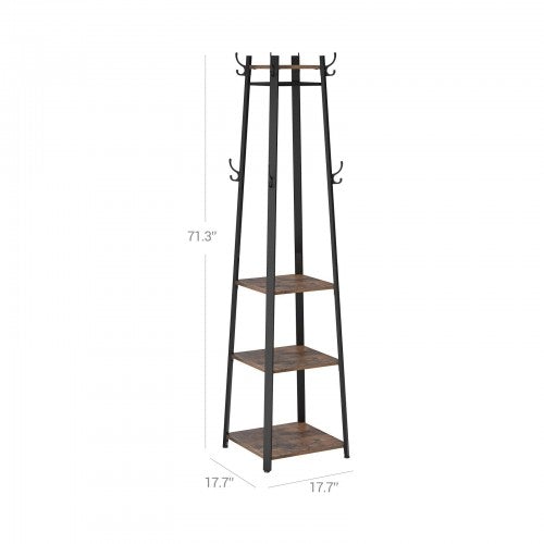 Coat Rack with 3 Shelves