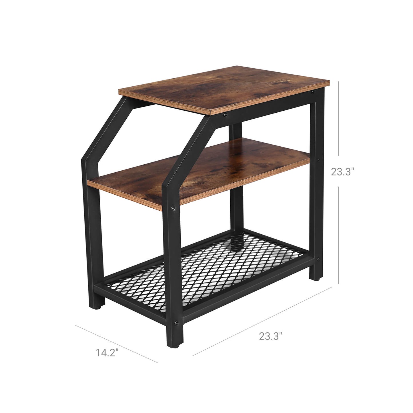 3-Tier Industrial Side Table