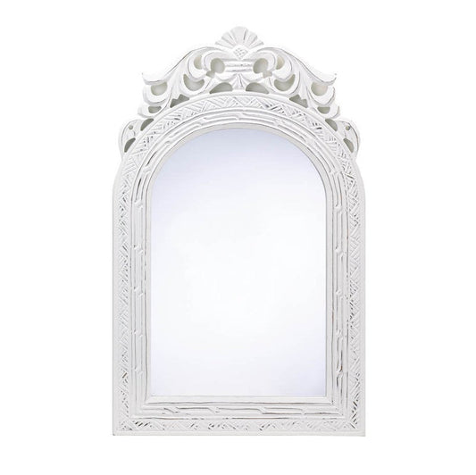 Framed Wall Mirror Distressed White - Novus Decor Wall Decor