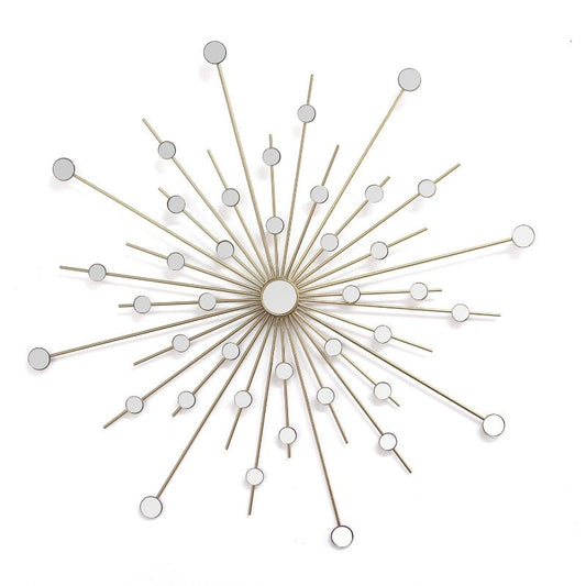 Shimmering Gold Metal Mirror Burst Wall Decor - Novus Decor Wall Decor