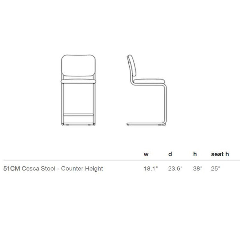 Cesca Stool with Upholstered Seat and Back