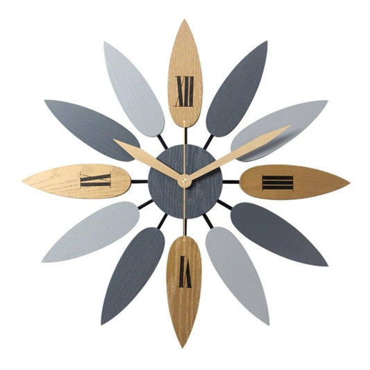 Nordic Wooden Leaf Wall Clock - Novus Decor Wall Decor
