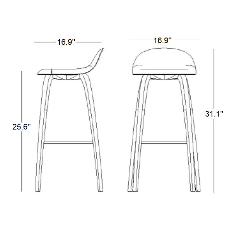 3D Hirek Stool with Wood Base