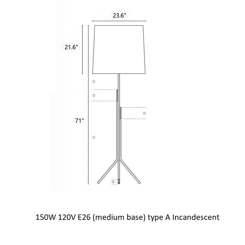 Ellis Floor Lamp - Drop Paper 100 Shade