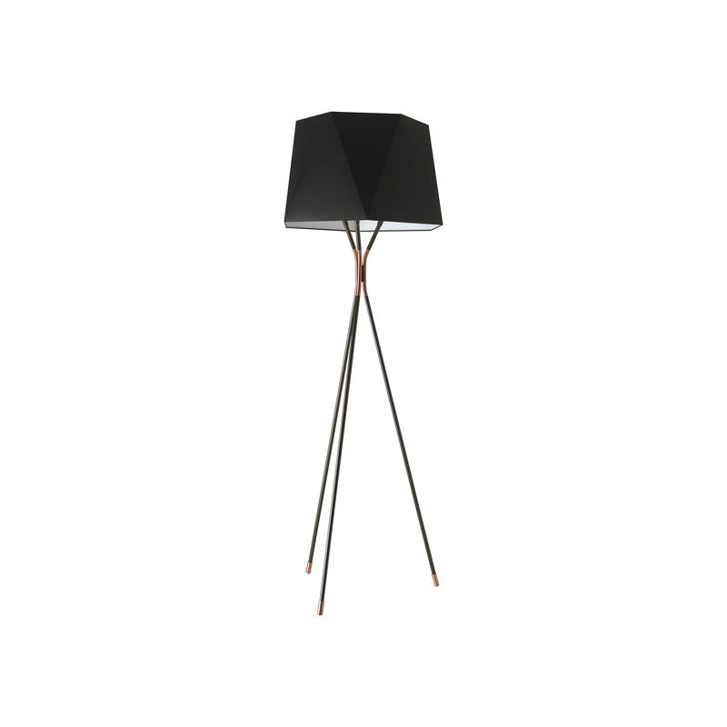 Solitaire Small Floor Lamp - Black Chinette Shade