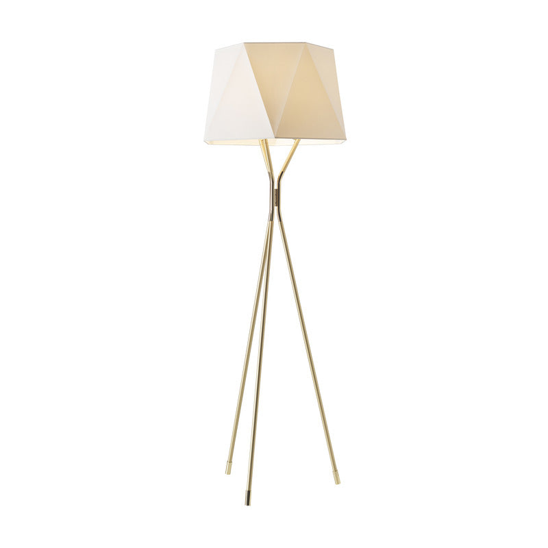 Solitaire Large Floor Lamp - White Chinette Shade